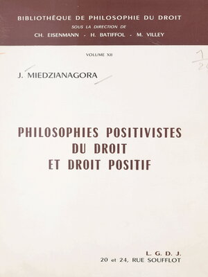 cover image of Philosophies positivistes du droit et droit positif